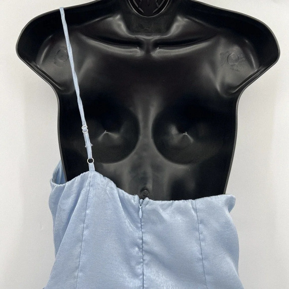 Lucy In‎ The Sky Santorini Satin Wrap Dress One Shoulder Women’s Size Large - Picture 7 of 11